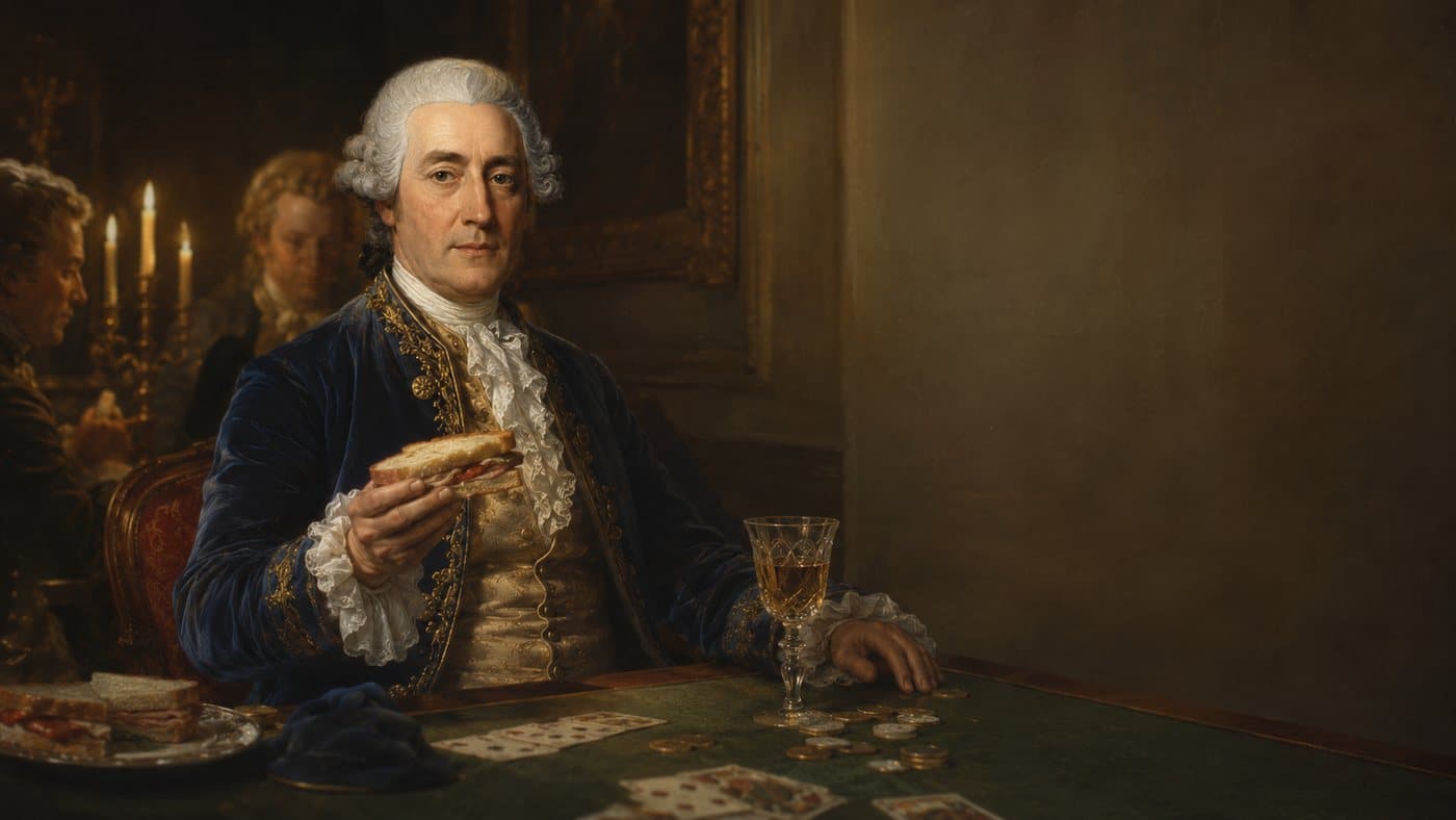 John Montagu, cuarto conde de Sandwich, en la mesa de juego